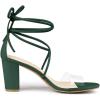 imageAllegra K Womens Clear Strap Block Heels Lace Up Heels SandalsLight Green