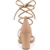 imageAllegra K Womens Clear Strap Block Heels Lace Up Heels SandalsNude