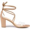 imageAllegra K Womens Clear Strap Block Heels Lace Up Heels SandalsNude
