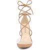 imageAllegra K Womens Clear Strap Block Heels Lace Up Heels SandalsNude