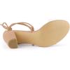imageAllegra K Womens Clear Strap Block Heels Lace Up Heels SandalsNude
