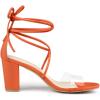 imageAllegra K Womens Clear Strap Block Heels Lace Up Heels SandalsOrange