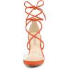 imageAllegra K Womens Clear Strap Block Heels Lace Up Heels SandalsOrange