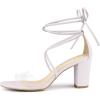 imageAllegra K Womens Clear Strap Block Heels Lace Up Heels SandalsPurple