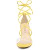 imageAllegra K Womens Clear Strap Block Heels Lace Up Heels SandalsYellow