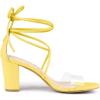 imageAllegra K Womens Clear Strap Block Heels Lace Up Heels SandalsYellow