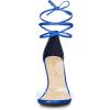 imageAllegra K Womens Clear Strap Stiletto Heel Lace Up Heels SandalsDark Blue