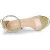 imageAllegra K Womens Clear Strap Stiletto Heel Lace Up Heels SandalsGold