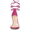 imageAllegra K Womens Clear Strap Stiletto Heel Lace Up Heels SandalsHot Pink