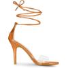 imageAllegra K Womens Clear Strap Stiletto Heel Lace Up Heels SandalsOrange