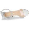 imageAllegra K Womens Clear Strap Stiletto Heel Lace Up Heels SandalsSilver