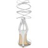 imageAllegra K Womens Clear Strap Stiletto Heel Lace Up Heels SandalsSilver