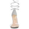 imageAllegra K Womens Clear Strap Stiletto Heel Lace Up Heels SandalsSilver