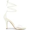 imageAllegra K Womens Clear Strap Stiletto Heel Lace Up Heels SandalsWhite