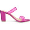 imageAllegra K Womens Clear Strappy Slides Mules Hot Pink Block High Heel Sandal 55 M US