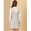 imageAllegra K Womens Elegant Vintage Button Front V Neck Plaid Tweed Overalls Pinafore DressWhite