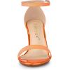 imageAllegra K Womens Glitter Ankle Strap Chunky Heels SandalsOrange
