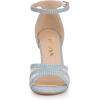 imageAllegra K Womens Glitter Ankle Strap Stiletto Heels SandalsBlue