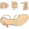 imageAllegra K Womens Glitter Ankle Strap Stiletto Heels SandalsRose Gold