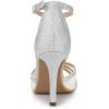 imageAllegra K Womens Glitter Ankle Strap Stiletto Heels SandalsSilver