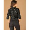 imageAllegra K Womens Metallic Patterned Blouse V Neck Long Sleeve Gilding Sparkly Dots Star TopBlack