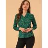 imageAllegra K Womens Metallic Patterned Blouse V Neck Long Sleeve Gilding Sparkly Dots Star TopDark Green