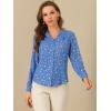 imageAllegra K Womens Metallic Patterned Blouse V Neck Long Sleeve Gilding Sparkly Dots Star TopGrey Blue