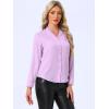 imageAllegra K Womens Metallic Patterned Blouse V Neck Long Sleeve Gilding Sparkly Dots Star TopLight Purple