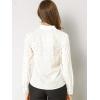 imageAllegra K Womens Metallic Patterned Blouse V Neck Long Sleeve Gilding Sparkly Dots Star TopWhite