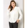 imageAllegra K Womens Metallic Patterned Blouse V Neck Long Sleeve Gilding Sparkly Dots Star TopWhite