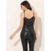 imageAllegra K Womens Metallic Shiny Halloween Party Tank Top Sleeveless Deep V Neck Camisole TopsBlackglitter