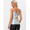 imageAllegra K Womens Metallic Shiny Halloween Party Tank Top Sleeveless Deep V Neck Camisole TopsHolographic Silver