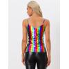 imageAllegra K Womens Metallic Shiny Halloween Party Tank Top Sleeveless Deep V Neck Camisole TopsMulticolor