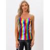 imageAllegra K Womens Metallic Shiny Halloween Party Tank Top Sleeveless Deep V Neck Camisole TopsMulticolor