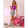 imageAllegra K Womens Metallic Shiny Halloween Party Tank Top Sleeveless Deep V Neck Camisole TopsRose Red