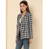 imageAllegra K Womens Notched Lapel Double Breasted Work Formal Blazer JacketBlack