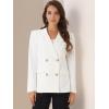 imageAllegra K Womens Notched Lapel Double Breasted Work Formal Blazer JacketWhitesolid