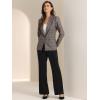 imageAllegra K Womens Notched Lapel One Button Boyfriend Blazer Suit Houndstooth Work Office Blazers JacketBlack Brown