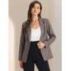imageAllegra K Womens Notched Lapel One Button Boyfriend Blazer Suit Houndstooth Work Office Blazers JacketBlack Brown