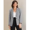 imageAllegra K Womens Notched Lapel One Button Boyfriend Blazer Suit Houndstooth Work Office Blazers JacketBlack White 2