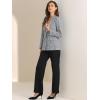 imageAllegra K Womens Notched Lapel One Button Boyfriend Blazer Suit Houndstooth Work Office Blazers JacketBlack White 2