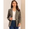 imageAllegra K Womens Notched Lapel One Button Boyfriend Blazer Suit Houndstooth Work Office Blazers JacketBlue Brown