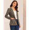 imageAllegra K Womens Notched Lapel One Button Boyfriend Blazer Suit Houndstooth Work Office Blazers JacketBlue Brown