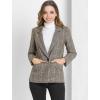 imageAllegra K Womens Notched Lapel One Button Boyfriend Blazer Suit Houndstooth Work Office Blazers JacketBrown