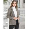imageAllegra K Womens Notched Lapel One Button Boyfriend Blazer Suit Houndstooth Work Office Blazers JacketBrown