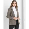 imageAllegra K Womens Notched Lapel One Button Boyfriend Blazer Suit Houndstooth Work Office Blazers JacketBrown