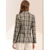 imageAllegra K Womens Notched Lapel One Button Boyfriend Blazer Suit Houndstooth Work Office Blazers JacketBrown Black