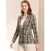 imageAllegra K Womens Notched Lapel One Button Boyfriend Blazer Suit Houndstooth Work Office Blazers JacketBrown Black