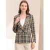 imageAllegra K Womens Notched Lapel One Button Boyfriend Blazer Suit Houndstooth Work Office Blazers JacketBrown Black
