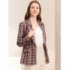 imageAllegra K Womens Notched Lapel One Button Boyfriend Blazer Suit Houndstooth Work Office Blazers JacketBrown Red